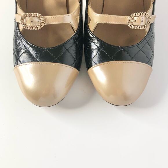 Chanel Quilted CC Logo 2017 Cruise Patent Leather Maryjane Platform Pumps 36.5 - Picture 4 of 11